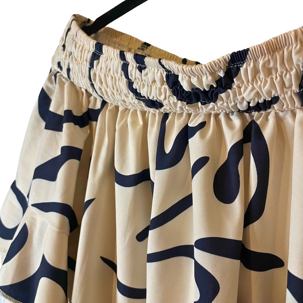 Joress Curve 1XL Cream and Black off shoulder plus size 37” knee length dress - Picture 7 of 11